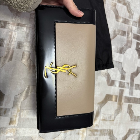 Yves Saint Laurent Black and Tan Clutch - Picture 2 of 9